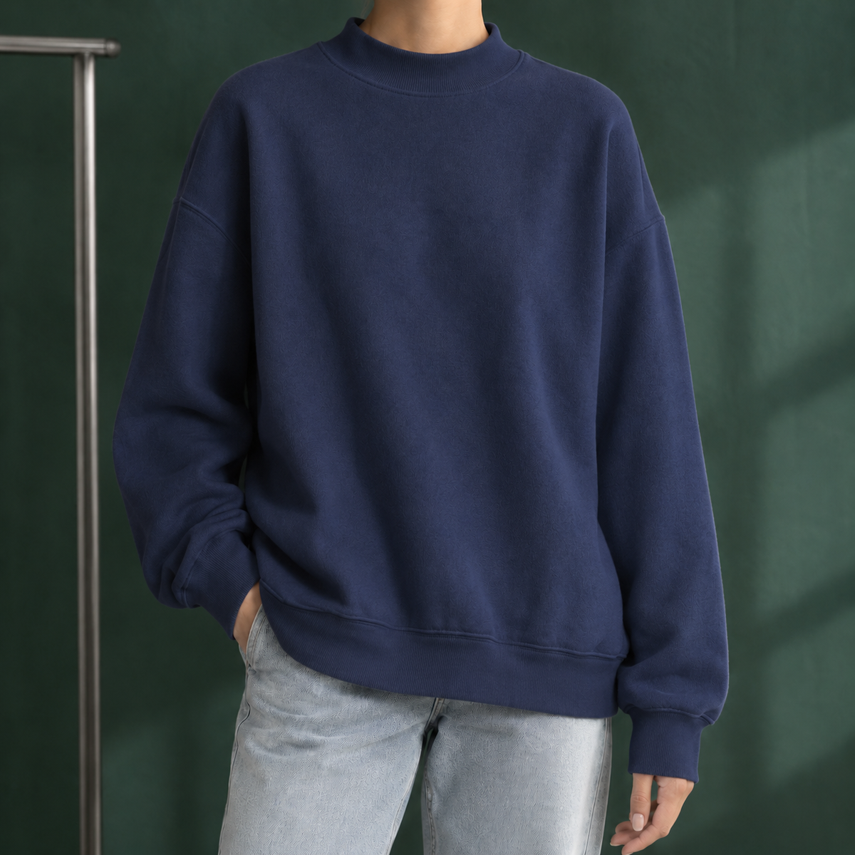 Relaxed Mock Neck Jumper