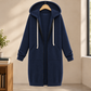 Overcoat Polyester Longline with Drawcord Hood and Full Zip
