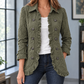 Ruffle Jacket Polyester Hip-Length with Turn-Down Collar