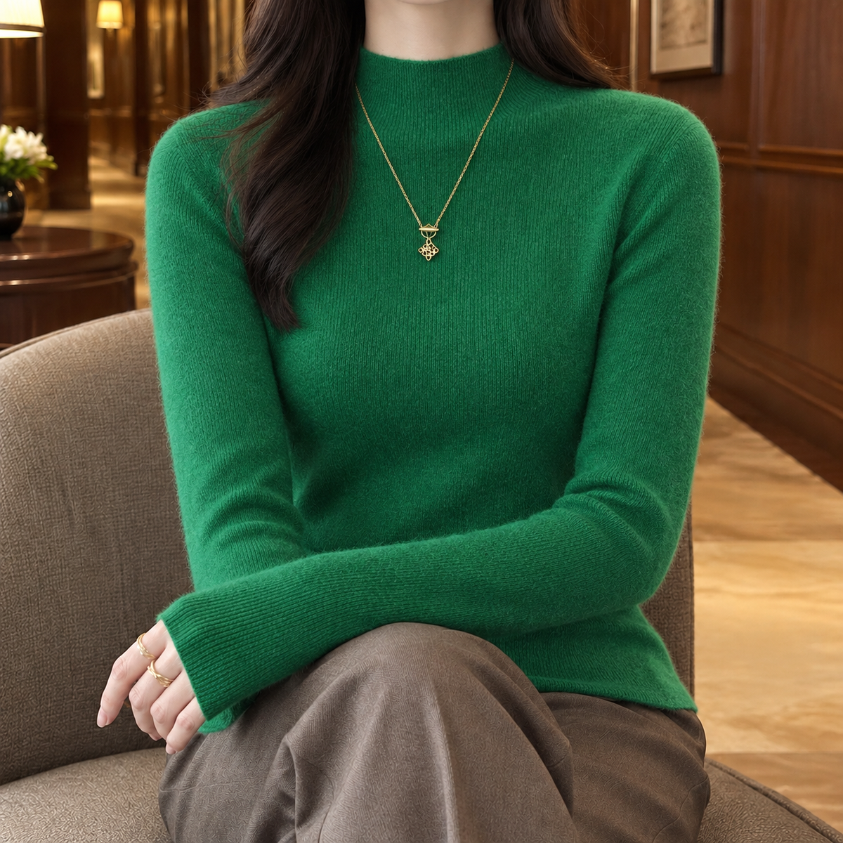 Cashmere-Feel Ribbed Jumper