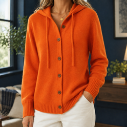 Hooded Cotton-Blend Cardigan