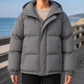 Puffer Jacket Polyester Hooded with Drawcord Hem and Angled Pockets