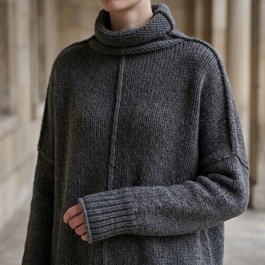 Cashmere-Feel Stacked Collar Jumper
