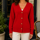 Heart Button V-Neck Jumper