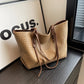 Tote Bag Faux Leather Braided with Zip and Wide Handles