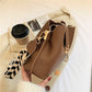 Crossbody Bag Faux Leather with Canvas Strap and Metal Clasp
