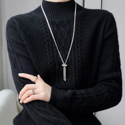 Lambswool Patterned Roll Neck Jumper