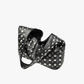 Hobo Bag Faux Leather with Metallic Rivets and Wide Strap