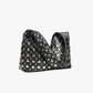Hobo Bag Faux Leather with Metallic Rivets and Wide Strap