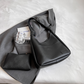 Hobo Bag Grained Faux Leather with Knotted Strap and Pouch