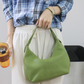 Shoulder Bag Textured Faux Leather with Zip and Wide Strap