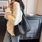 Hobo Bag Grained Faux Leather with Knotted Strap and Pouch