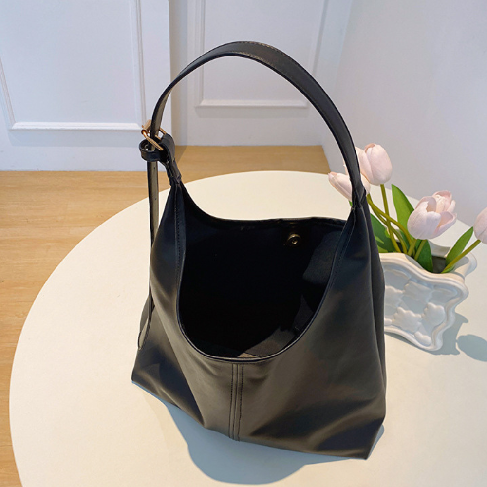 Hobo Bag Faux Leather with Adjustable Strap and Magnetic Closure