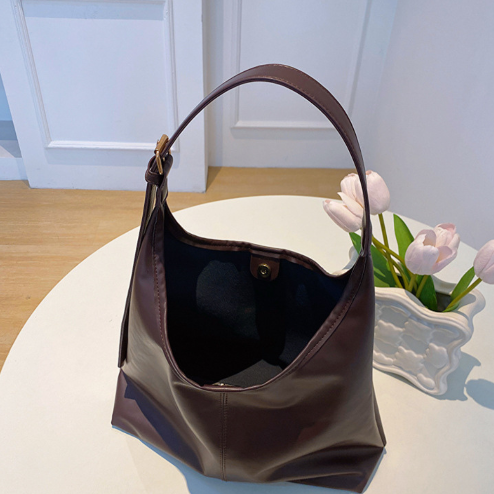 Hobo Bag Faux Leather with Adjustable Strap and Magnetic Closure