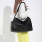Tote Bag Faux Leather with Magnetic Flap, Zip and Side Pockets