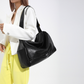 Tote Bag Faux Leather with Magnetic Flap, Zip and Side Pockets