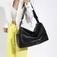 Tote Bag Faux Leather with Magnetic Flap, Zip and Side Pockets