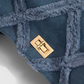 Hobo Bag Denim with Quilted Topstitching and Gold Turn-Lock