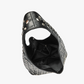 Hobo Bag Faux Leather with Metallic Rivets and Wide Strap