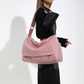 Tote Bag Faux Leather with Magnetic Flap, Zip and Side Pockets