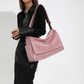 Tote Bag Faux Leather with Magnetic Flap, Zip and Side Pockets