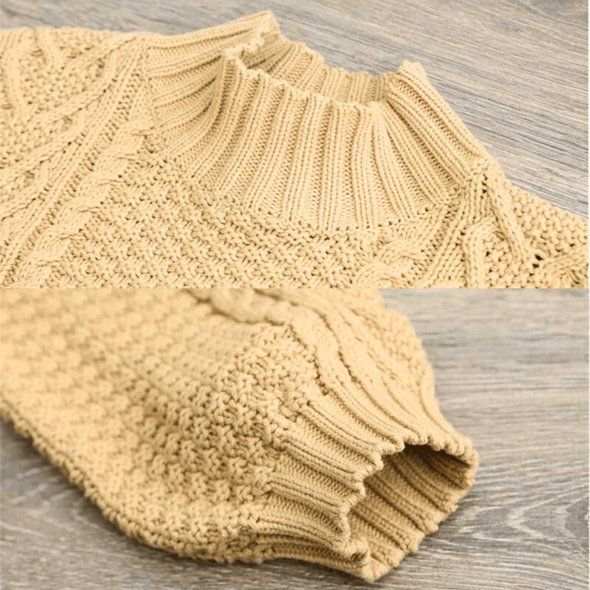Chunky Cable Knit Mock Neck Jumper
