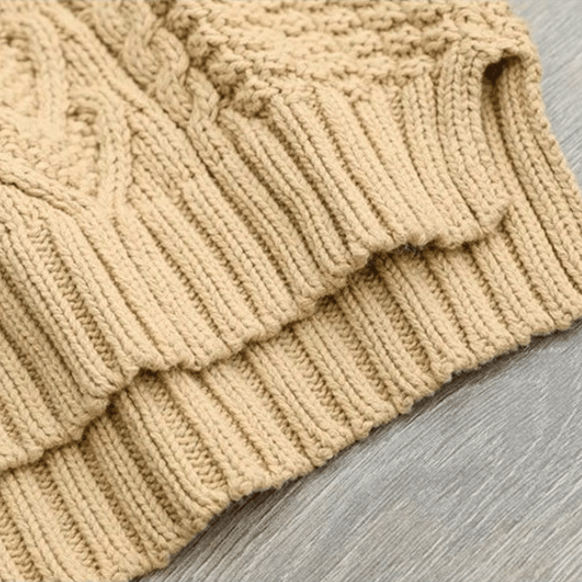 Chunky Cable Knit Mock Neck Jumper