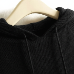 Cashmere-Feel Knitted Hoodie