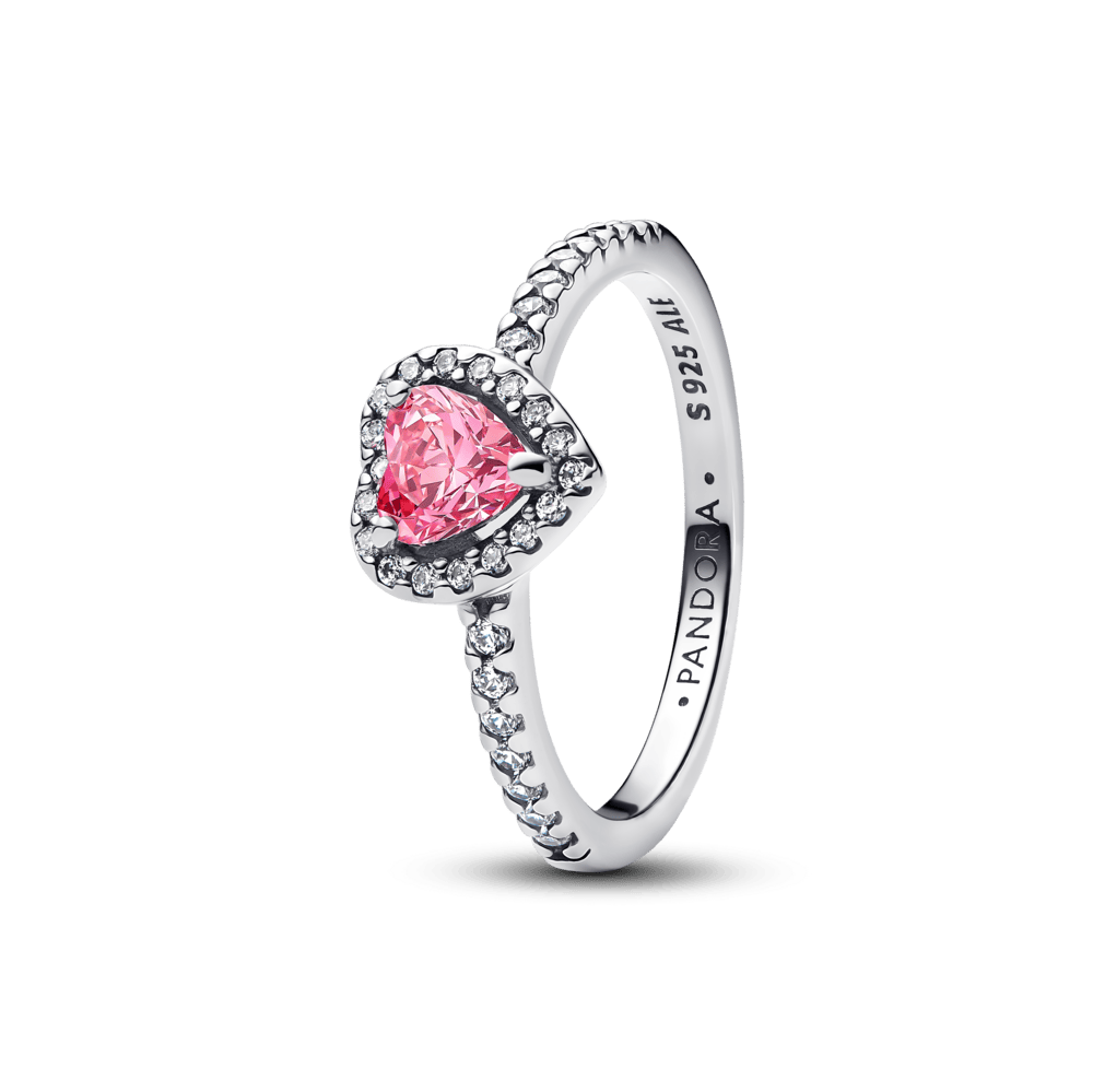 Pandora Timeless Elevated Pink Heart Ring 925 Silver