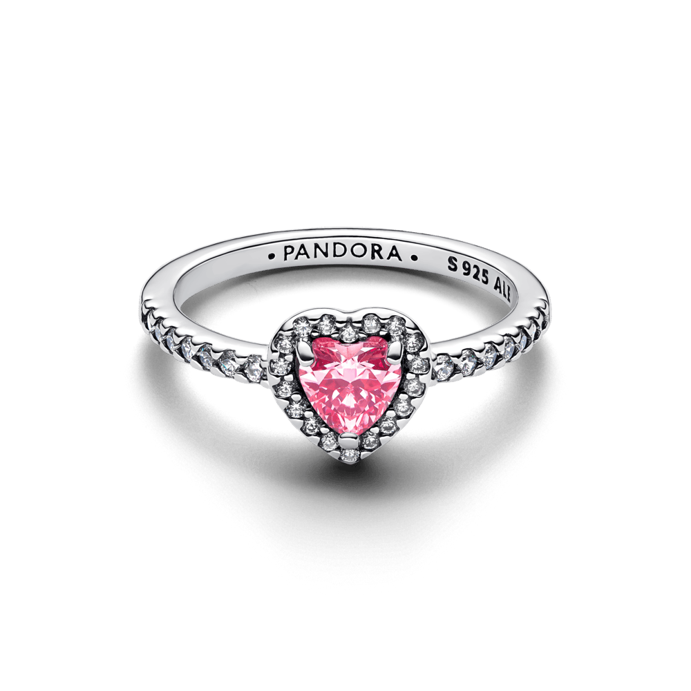 Pandora Timeless Elevated Pink Heart Ring 925 Silver