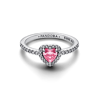 Pandora Timeless Elevated Pink Heart Ring 925 Silver