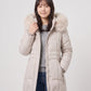 Long Fitted Puffer Parka with Faux Fur Hood