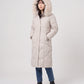 Long Fitted Puffer Parka with Faux Fur Hood