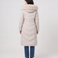 Long Fitted Puffer Parka with Faux Fur Hood