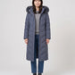 Long Fitted Puffer Parka with Faux Fur Hood