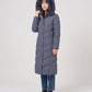 Long Fitted Puffer Parka with Faux Fur Hood