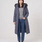 Long Fitted Puffer Parka with Faux Fur Hood