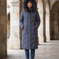 Long Fitted Puffer Parka with Faux Fur Hood