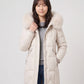 Long Fitted Puffer Parka with Faux Fur Hood