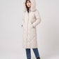 Long Fitted Puffer Parka with Faux Fur Hood