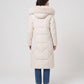 Long Fitted Puffer Parka with Faux Fur Hood