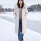 Long Fitted Puffer Parka with Faux Fur Hood