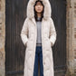 Long Fitted Puffer Parka with Faux Fur Hood