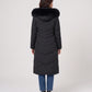 Long Fitted Puffer Parka with Faux Fur Hood