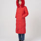 Long Fitted Puffer Parka with Faux Fur Hood