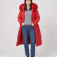Long Fitted Puffer Parka with Faux Fur Hood