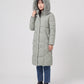 Long Fitted Puffer Parka with Faux Fur Hood