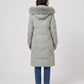 Long Fitted Puffer Parka with Faux Fur Hood