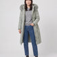 Long Fitted Puffer Parka with Faux Fur Hood