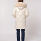 Shiny Mid-Length Parka with Faux Fur Hood
